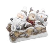 Dekorácia vianoce Santa, sob a snehuliak na saniach keramika MagicHome
