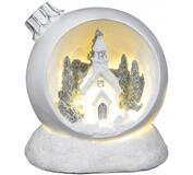 Dekorácia Vianočná guľa LED teplá biela polyresin 10,50x9x11cm