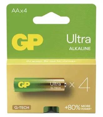 Alkalická batéria GP Ultra AA (LR6), 4ks/bal.