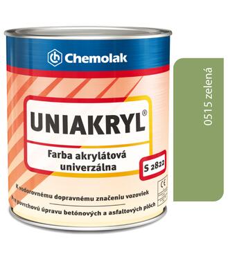 S2822 Uniakryl 0515 zelená - Farba na značenie ciest, na asfalt a betón 0,75kg