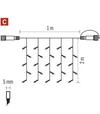 Connect System (C) Standard - záclona 1mx2m/100LED studená biela, čierny kábel (D1EC01)