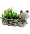 Dekorácia Gecco 4004 Žaba s kvetináčom magnesia 35cm