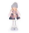 Dekorácia MagicHome Dievča v károvaných šatách 38cm