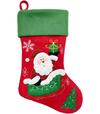 Dekorácia MagicHome Vianoce Ponožka so Santom zelená 41cm