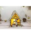 Dekorácia MagicHome Vianoce, Snehuliak v domčeku, LED, závesná, 9,2x3x10,4cm
