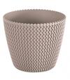 DSP Splofy kvetináč štrikovaného vzoru, farba mocca, priemer 15,7cm
