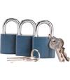 Extol Craft Zámky visiace, sada 3ks na spoločný kľúč, 6 kľúčov
