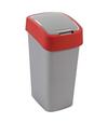 Kôš Curver FLIP BIN 45l, šedostrieborná/červená, na odpad