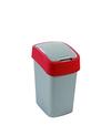 Kôš Curver FLIP BIN 9l, šedostrieborná/červená, na odpad