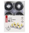 Led dekorácia 6x čajová sviečka strieborná