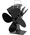 Ventilátor Strend Pro, krbový, stojanový, poháňaný teplom, 4-lopatkový, čierny