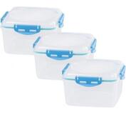 Dóza MagicHome Lunchbox, štvorcová, Clip, sada 3 ks, 1,2 lit., 17x17x12,6 cm