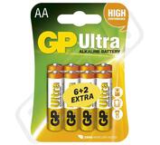 GP Batéria Ultra LR06 1,5V 6 ks + 2 ks blister AA alkalická