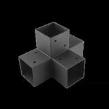 GPX 100 Spojka štvorcového nosníka čierna C 102x206x306x2,0