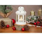 Lampáš MagicHome Vianoce biely s LED sviečkou 10x15/20cm