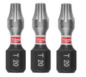 Milwaukee SHOCKWAVE IMPACT DUTY TX20 Šrobovacie bity 25mm, 3ks
