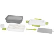 Obedár hranatý, 1,2 lit., s vidličkou/lyžicou 23x15x8,8cm