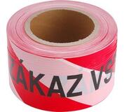 Páska výstražná ZÁKAZ VSTUPU 75mmx250m E červeno-biela