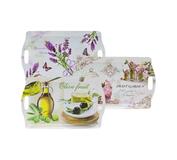 Podnos s dekorom, plastový, 47x29cm, farebný