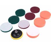 Sada na čistenie do vŕtačky,unášací tanier 100mm 3xšpongia 6x abrazívny výsek