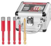 Sada vyrezávačov Strend Pro Premium 6-8-10-12 mm HEX 6mm vrták do skla diamant korunky professional