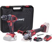 SET Worcraft COMB001, skrutkovač CHD-S20LiBA + uhlová brúska CAG-S20LiBE-125 mm, bezuhlíkové, v kufríku