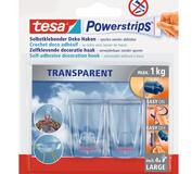 tesa® Powerstrips Priesvitné, veľké, dekoratívne háčiky 1kg