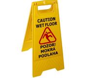 Výstražná žltá tabuľa plastová ` POZOR MOKRÁ PODLAHA `