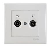 Zásuvka priebežná Asfora TV+S biela