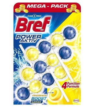Bref WC Tuhý blok Power Aktiv Lemon 3x50g
