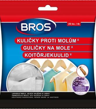 BROS guličky proti moliam 20ks Levandula