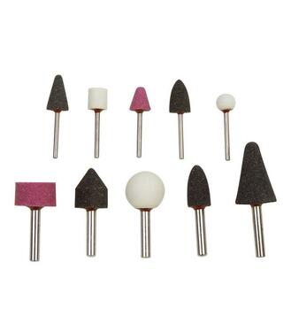 Brúsne telieska, 10-dielna sada, stopka 5x pr.6mm + 5x pr.3mm