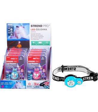 Čelovka Strend Pro Headlight, LED, 15 lm, mini, ružová/modrá