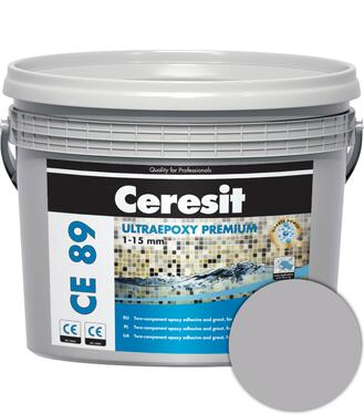Ceresit CE 89 UltraEpoxy Premium carbónovo šedá 2,5kg - dvojzložková epoxidová chemicky odolná malta na na lepenie a škárovanie obkladov a dlažieb