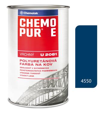 Chemopur E U2081 4550 návestná modrá - Vrchná polyuretánová farba na kov, betón, drevo 0,8l