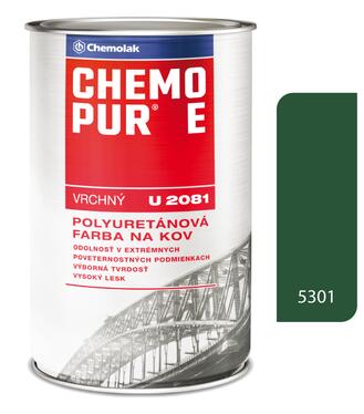Chemopur E U2081 5301 zelená stredná - Vrchná polyuretánová farba na kov, betón, drevo 0,8l