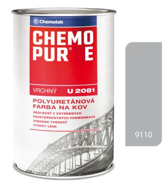 Chemopur E U2081 9110 hliníková - Vrchná polyuretánová farba na kov, betón, drevo 0,8l