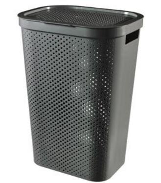 Curver Kôš na prádlo Infinity recycled antracit 44x60x35cm 60l