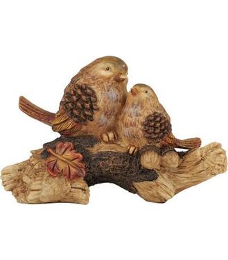 Dekorácia MagicHome Nature Vtáci na pni polyresin 24x10,5x15,5cm