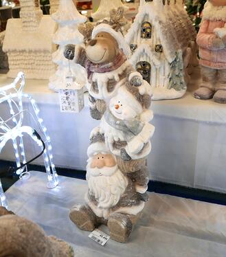 Dekorácia MagicHome Santa, sob a snehuliak s lampášikom 1 LED 2xAAA