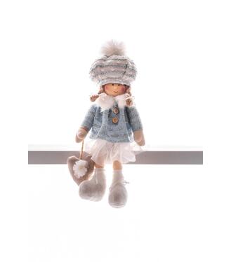 Dekorácia MagicHome Vianoce Deti modré 22cm