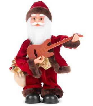 Dekorácia MagicHome Vianoce Santa s gitarou 3xAAA 35cm hrajúci