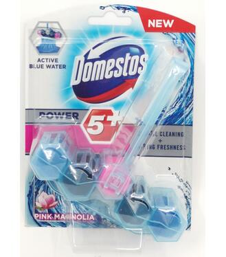 Domestos Power 5+ Tuhý WC blok Pink Magnólia Active Blue Water 53g