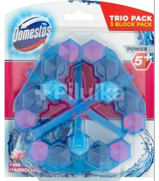 Domestos Power 5+ WC Blok Blue Water Pink 3ks