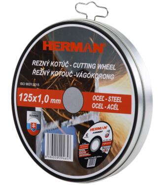 Dopredaj Kotúče rezné 125x1x22.23 sada 10ks v kovovom obale Herman