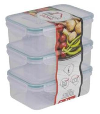 Dóza MagicHome Lunchbox E810x3 1,0 lit, obdĺžniková, klip, PP, sada 3 ks