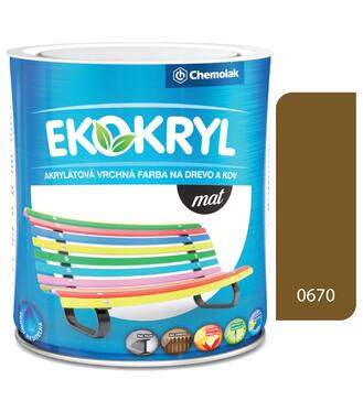 Ekokryl Mat V2045 0670 okrová 0,6l - vrchná akrylátová farba na drevo a kov
