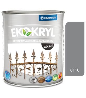 Ekokryl základ 0110 šedý - Základná vodouriediteľná farba na kov 0,6l