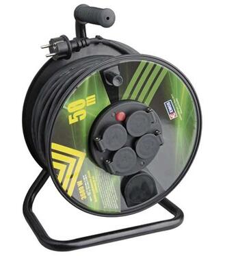 Emos Gumový predlžovací kábel na bubne - 4 zásuvky 50m