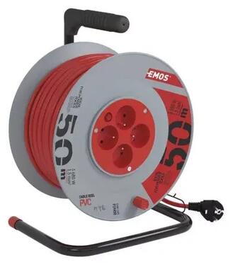 Emos Predlžovací kábel na bubne EMOS 4 zásuvky H05VV-F3G /50m